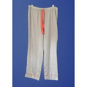 Victoria Secret Light Blue Geometric Satin Lounge Pants Sz LG